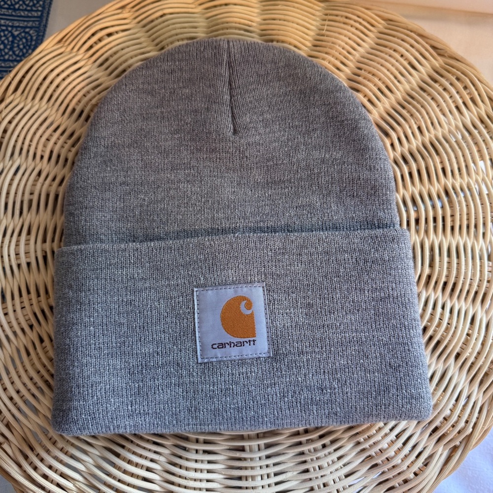 Carhartt Knit Cuffed Beanie Hat A18 Heather Grey One Size Like New Condition